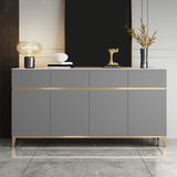 Tavolo da sideboard in pietra a buffet da pranzo in stile glam con cassetti e armadi