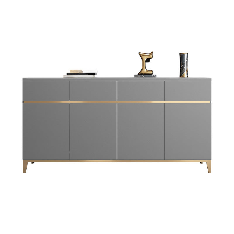 Tavolo da sideboard in pietra a buffet da pranzo in stile glam con cassetti e armadi