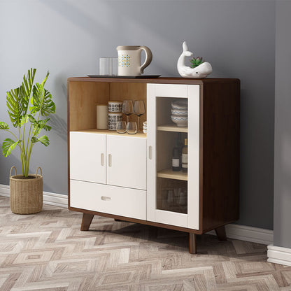 Moderno server di gomma 1 cassetto e 3 porte sideboard a buffet, 14 "w x 39" h