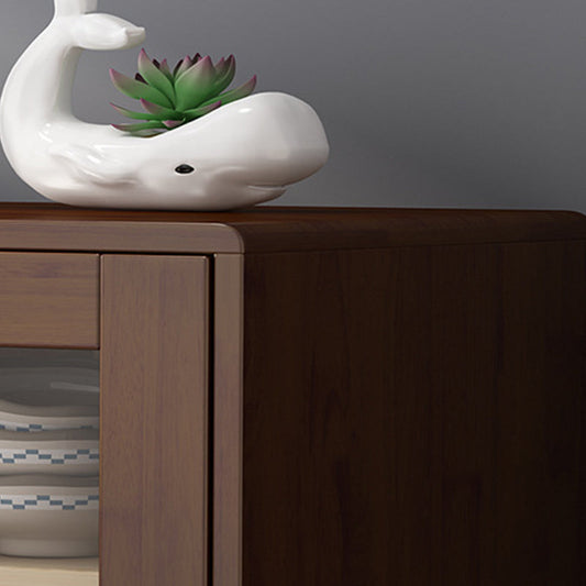 Moderno server di gomma 1 cassetto e 3 porte sideboard a buffet, 14 "w x 39" h