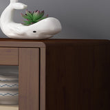 Moderno server di gomma 1 cassetto e 3 porte sideboard a buffet, 14 "w x 39" h