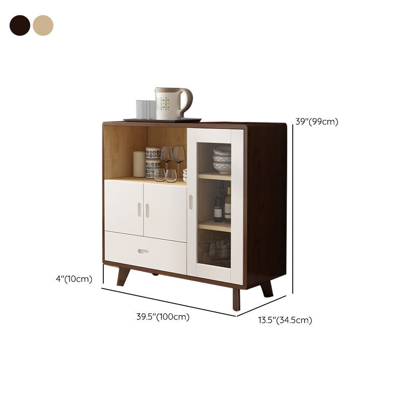 Moderno server di gomma 1 cassetto e 3 porte sideboard a buffet, 14 "w x 39" h