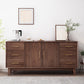 Contemporary Dining Buffet Solid Wood Sideboard Table with Cabinets and Drawers Clearhalo 'buffet_sideboard' 'Buffets & Sideboards' 'furn' 'furn_buffet_sideboard' 'Furniture' 'Kitchen & Dining Furniture' 6348140