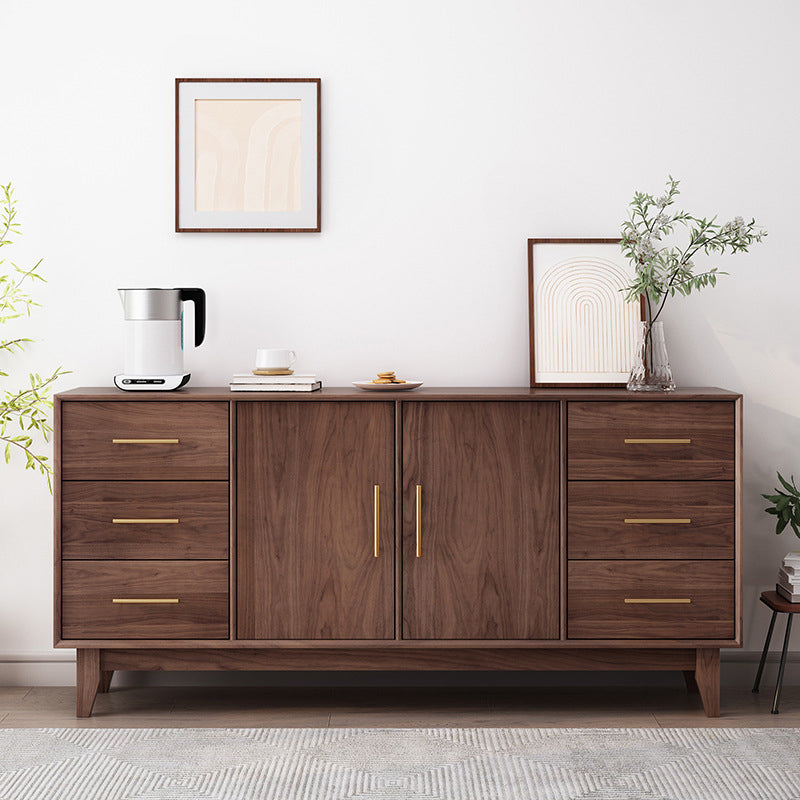Contemporary Dining Buffet Solid Wood Sideboard Table with Cabinets and Drawers Clearhalo 'buffet_sideboard' 'Buffets & Sideboards' 'furn' 'furn_buffet_sideboard' 'Furniture' 'Kitchen & Dining Furniture' 6348140