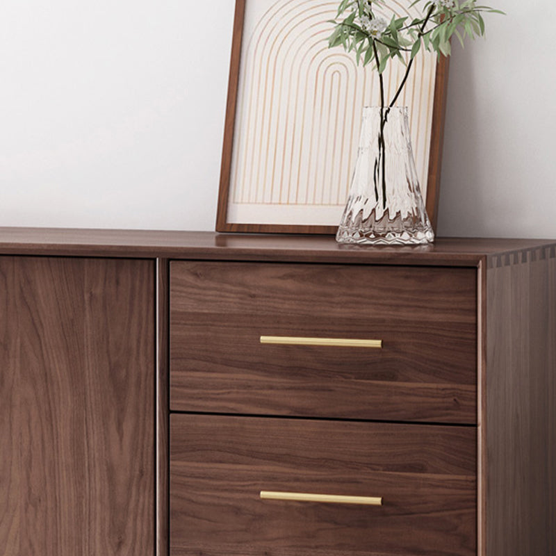 Contemporary Dining Buffet Solid Wood Sideboard Table with Cabinets and Drawers Clearhalo 'buffet_sideboard' 'Buffets & Sideboards' 'furn' 'furn_buffet_sideboard' 'Furniture' 'Kitchen & Dining Furniture' 6348145