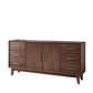 Contemporary Dining Buffet Solid Wood Sideboard Table with Cabinets and Drawers 71"L x 16"W x 33"H Nut-Brown Clearhalo 'buffet_sideboard' 'Buffets & Sideboards' 'furn' 'furn_buffet_sideboard' 'Furniture' 'Kitchen & Dining Furniture' 6348146