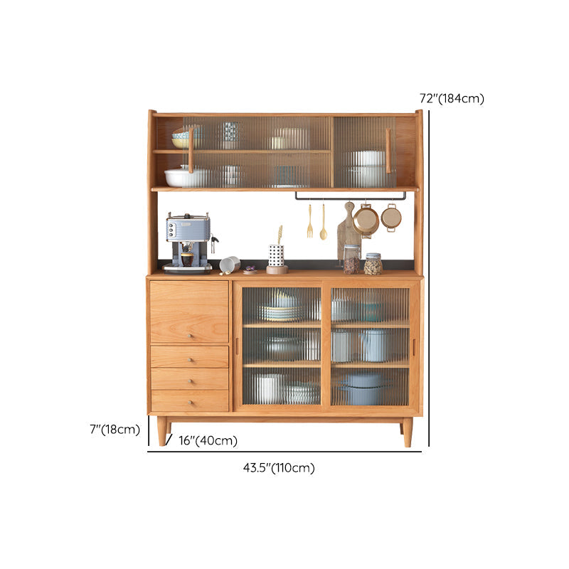 Tavolo da sideboard moderno a buffet in legno massiccio con armadi e cassetti