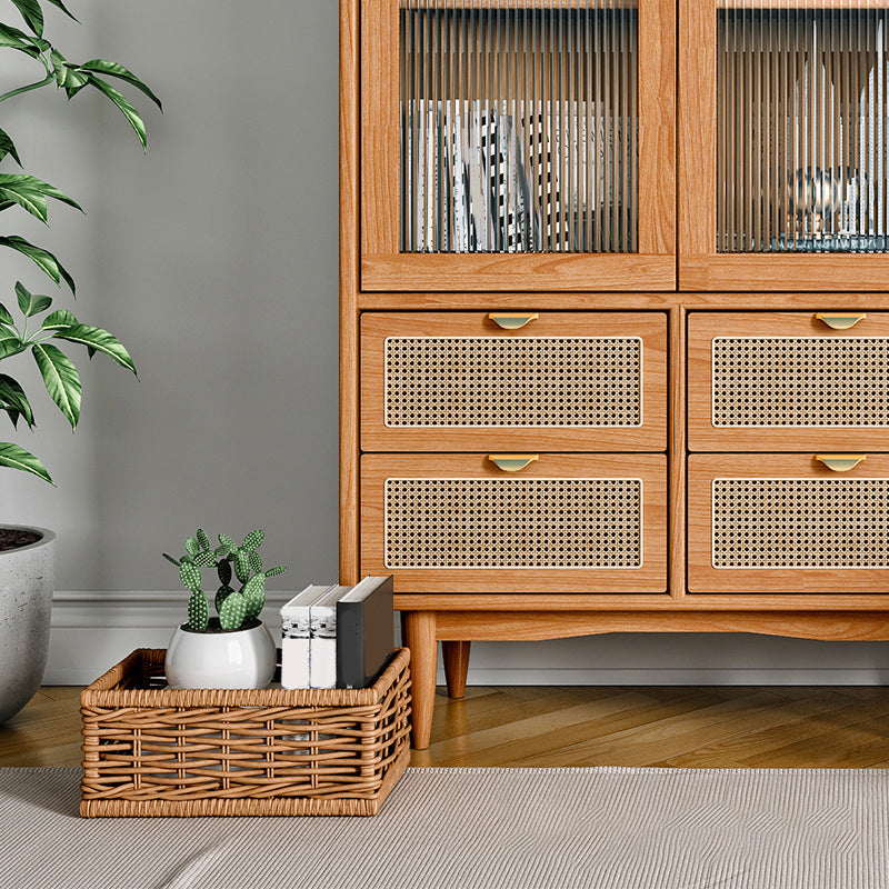 TABELLO DI SIDEBITÀ MODERNA CHE IN LEGNO SOLIDE 70 "H buffet da pranzo con armadi e cassetti