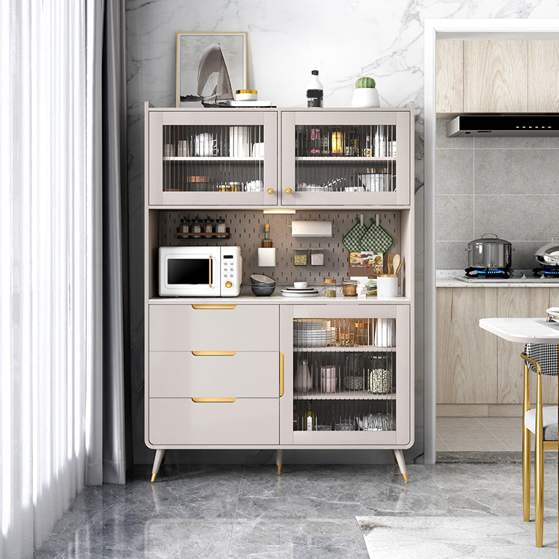 Server a porte di vetro moderno 3 cassetti e 3 mobili porte a buffet