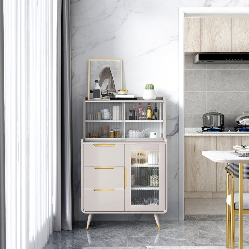 Server a porte di vetro moderno 3 cassetti e 3 mobili porte a buffet