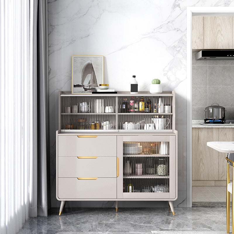 Server a porte di vetro moderno 3 cassetti e 3 mobili porte a buffet