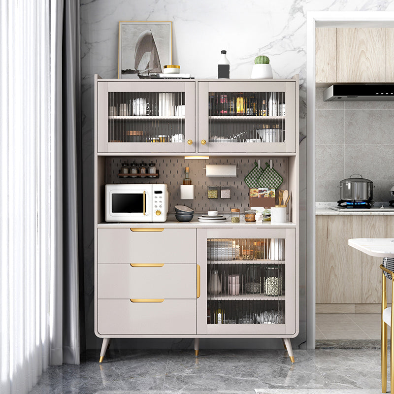 Server a porte di vetro moderno 3 cassetti e 3 mobili porte a buffet