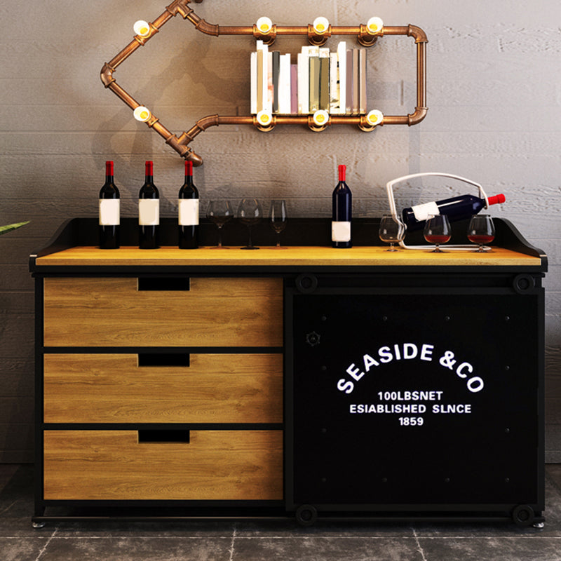 3 Lade Credenza Engineered Wood Board met schuifdeur met open opslag