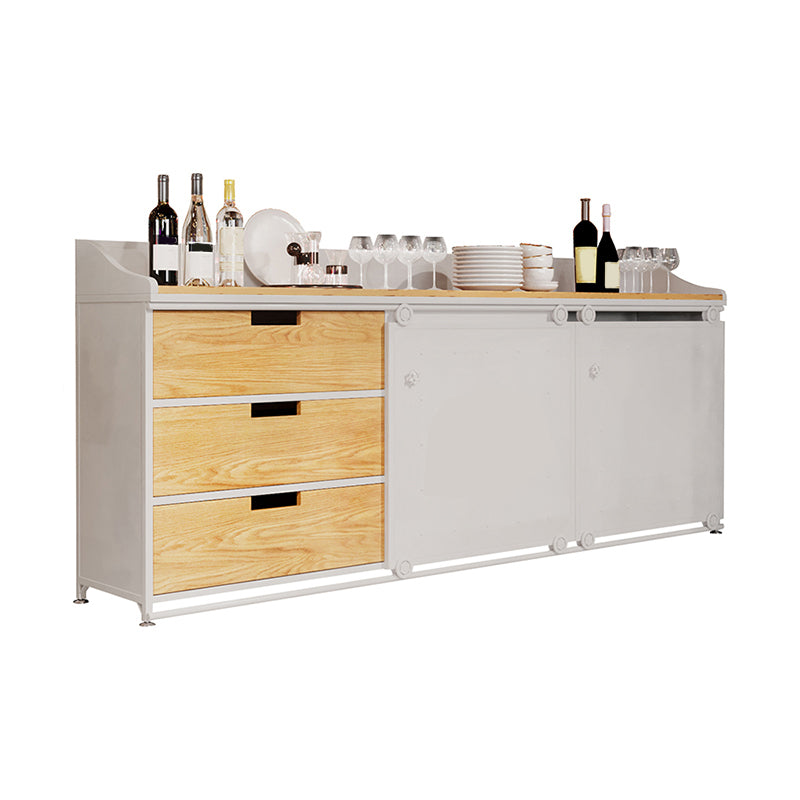 3 Lade Credenza Engineered Wood Board met schuifdeur met open opslag