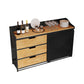 3 Lade Credenza Engineered Wood Board met schuifdeur met open opslag