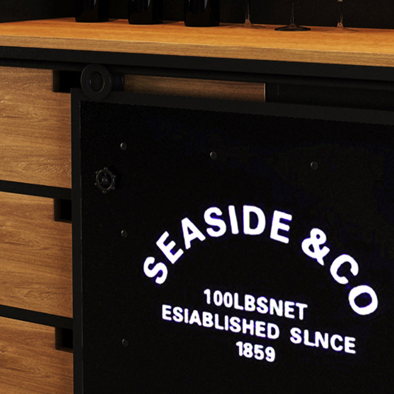 3 Lade Credenza Engineered Wood Board met schuifdeur met open opslag