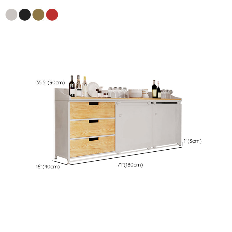 3 Lade Credenza Engineered Wood Board met schuifdeur met open opslag