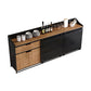 Server da pranzo in legno ingegnerizzato Antique Finitura 1-Drawer Sideboard con spazio di archiviazione aperta