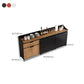 Server da pranzo in legno ingegnerizzato Antique Finitura 1-Drawer Sideboard con spazio di archiviazione aperta