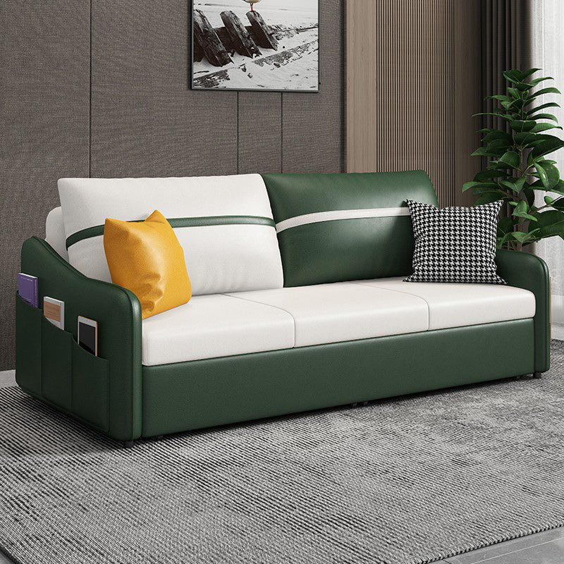 Cama moderna de brazo de cuero de cuero de 25.6 "H para sala de estar para sala de estar