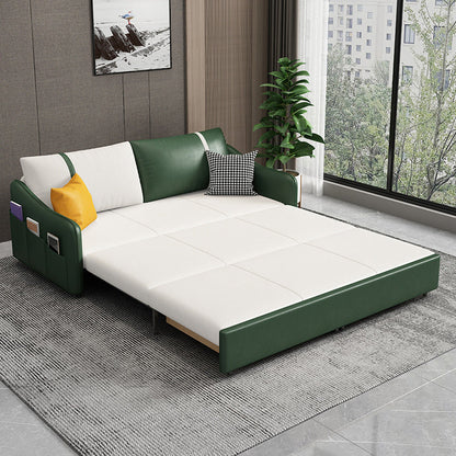 Cama moderna de brazo de cuero de cuero de 25.6 "H para sala de estar para sala de estar