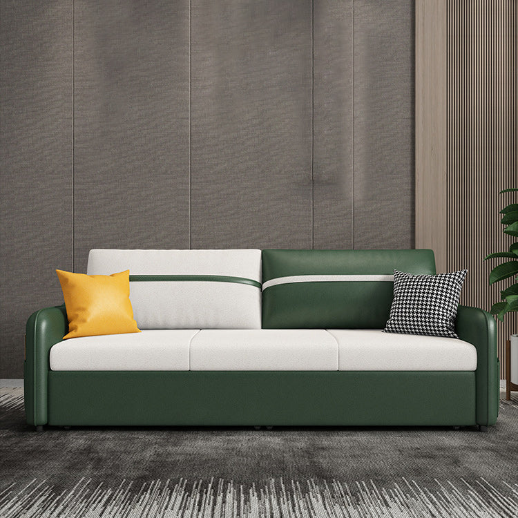 Cama moderna de brazo de cuero de cuero de 25.6 "H para sala de estar para sala de estar