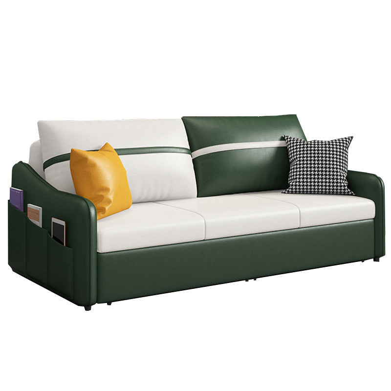 Cama moderna de brazo de cuero de cuero de 25.6 "H para sala de estar para sala de estar