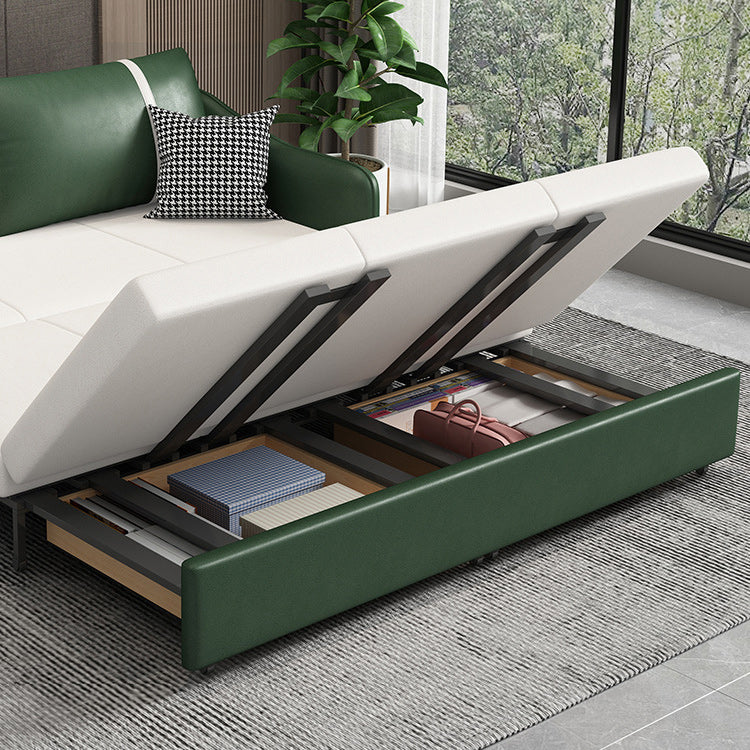 Cama moderna de brazo de cuero de cuero de 25.6 "H para sala de estar para sala de estar