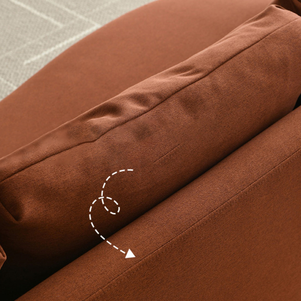 Contemporain 29.5 "H Couleur de couleur solide Linn Tuxedo bras SOFA pour le salon