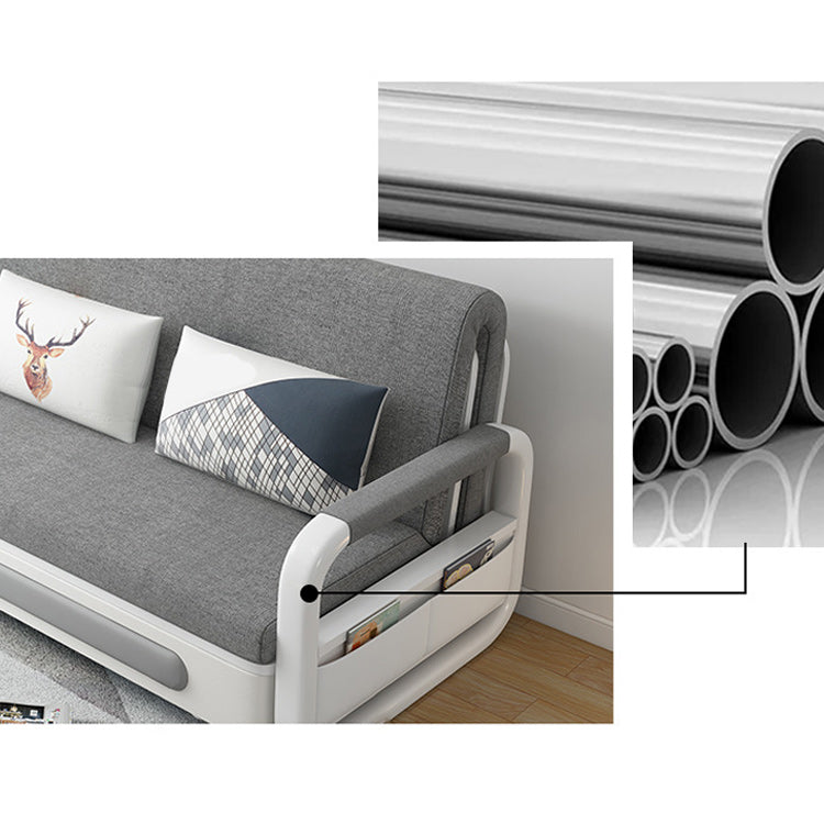 現代的な35.43 "Hコットンブレンドスクエアアームソファベッド用リビングルーム