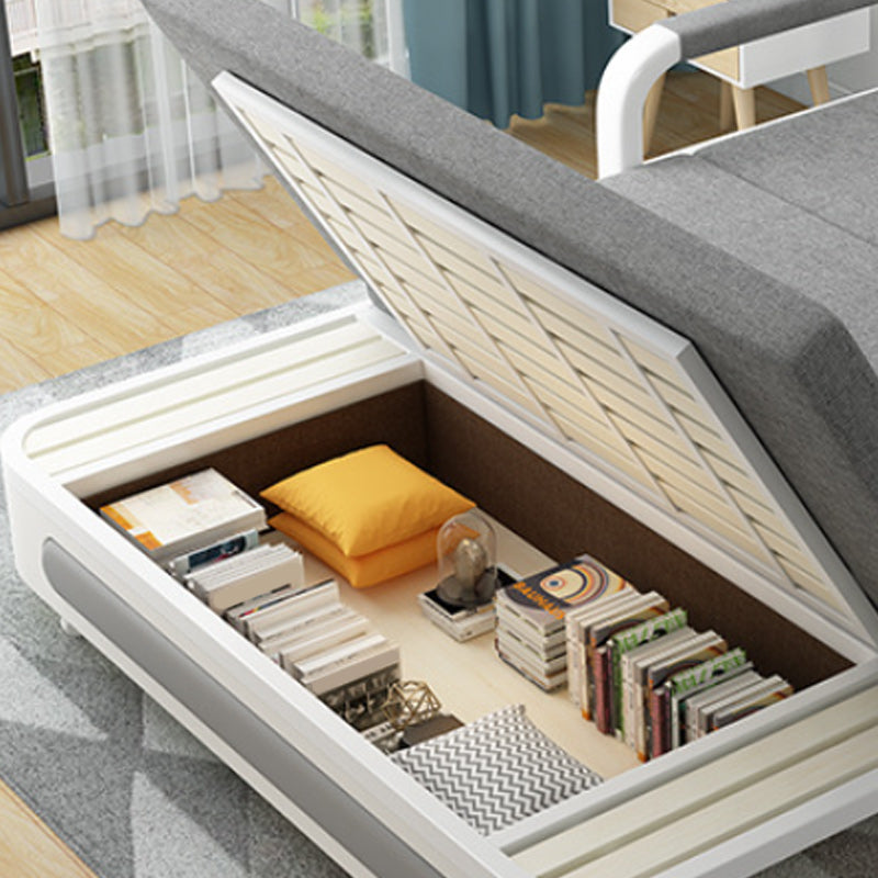 現代的な35.43 "Hコットンブレンドスクエアアームソファベッド用リビングルーム