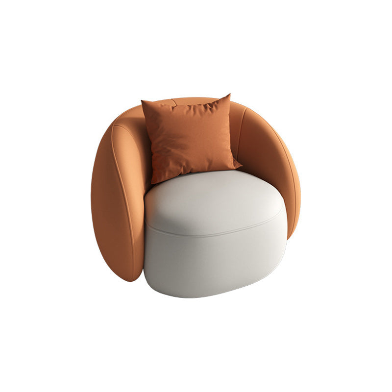 Sofá de sofá de cuero sintético contemporáneo sofá en blanco y naranja