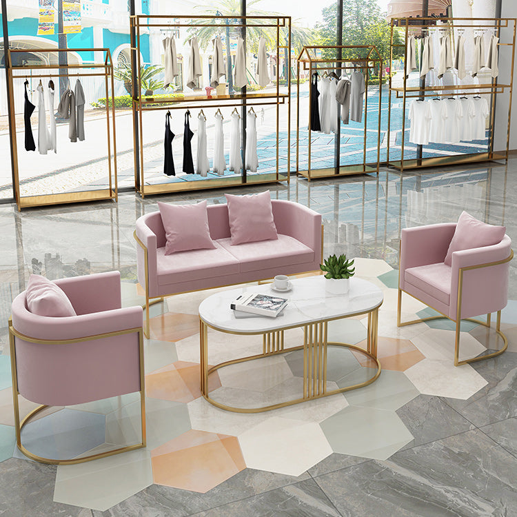 Contemporary 27.55" H Metal Frame Solid Color Velvet Tuxedo Arm Sofa Clearhalo 'furn' 'furn_sofas' 'Furniture' 'Living Room Furniture' 'Sofa' 'sofas' 6348454