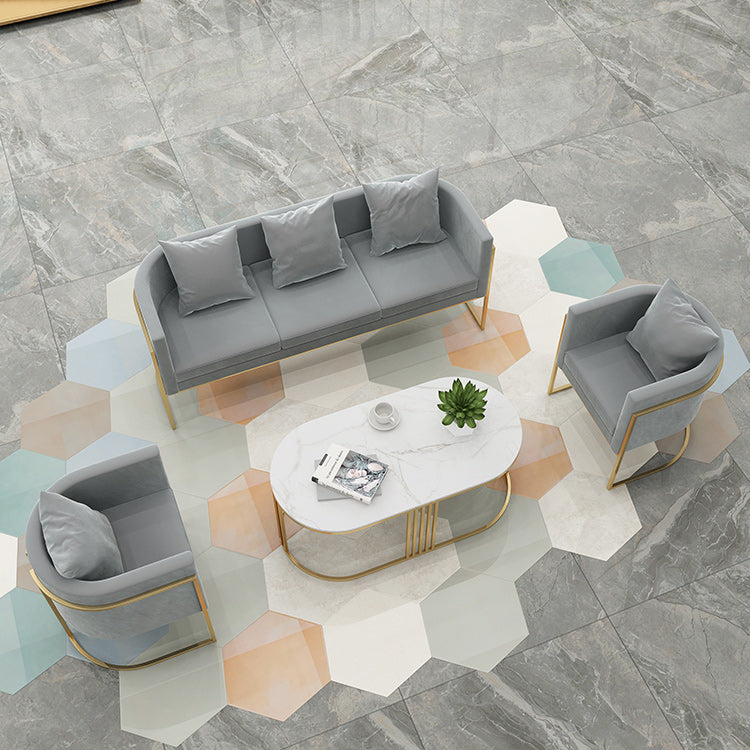 Contemporary 27.55" H Metal Frame Solid Color Velvet Tuxedo Arm Sofa Clearhalo 'furn' 'furn_sofas' 'Furniture' 'Living Room Furniture' 'Sofa' 'sofas' 6348455