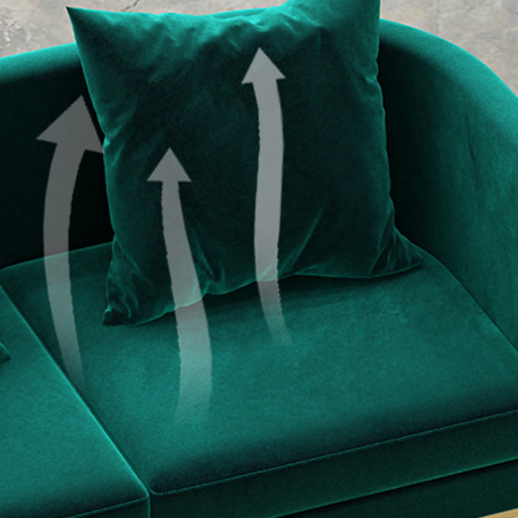 Contemporary 27.55" H Metal Frame Solid Color Velvet Tuxedo Arm Sofa Clearhalo 'furn' 'furn_sofas' 'Furniture' 'Living Room Furniture' 'Sofa' 'sofas' 6348457