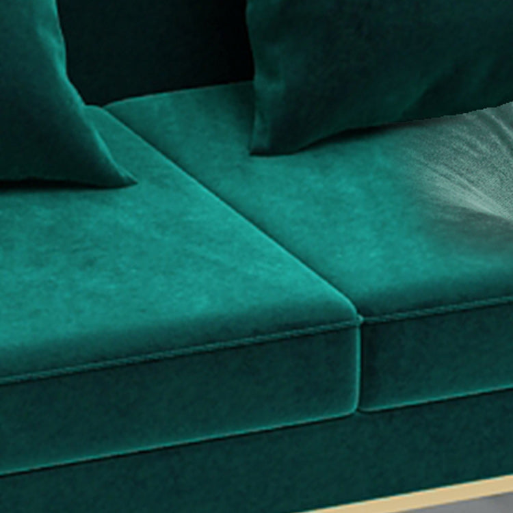 Contemporary 27.55" H Metal Frame Solid Color Velvet Tuxedo Arm Sofa Clearhalo 'furn' 'furn_sofas' 'Furniture' 'Living Room Furniture' 'Sofa' 'sofas' 6348458