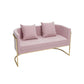 Contemporary 27.55" H Metal Frame Solid Color Velvet Tuxedo Arm Sofa 55"L x 24"W x 28"H Pink Clearhalo 'furn' 'furn_sofas' 'Furniture' 'Living Room Furniture' 'Sofa' 'sofas' 6348459