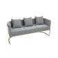 Contemporary 27.55" H Metal Frame Solid Color Velvet Tuxedo Arm Sofa 71"L x 24"W x 28"H Grey Clearhalo 'furn' 'furn_sofas' 'Furniture' 'Living Room Furniture' 'Sofa' 'sofas' 6348461