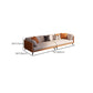 Contemporary Faux Leather Sofa with Tuxedo Arm in Orange and White Clearhalo 'furn' 'furn_sofas' 'Furniture' 'Living Room Furniture' 'Sofa' 'sofas' 6348484