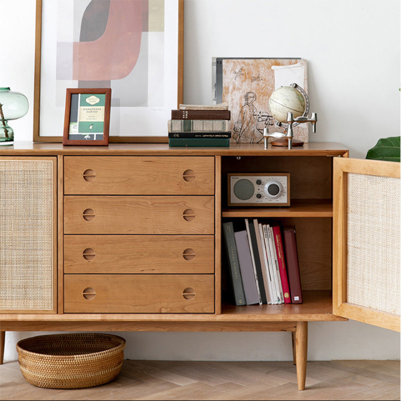 Mid-Century Modern Cabinet Solid Wood 2Shelves With Doors Straight Legs Accent Cabinet Clearhalo 'Cabinets & Chests' 'cabinets_chests' 'furn' 'furn_cabinets_chests' 'Furniture' 'Living Room Furniture' 6348668