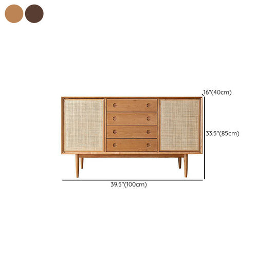 Mid-Century Modern Cabinet Solid Wood 2Shelves With Doors Straight Legs Accent Cabinet Clearhalo 'Cabinets & Chests' 'cabinets_chests' 'furn' 'furn_cabinets_chests' 'Furniture' 'Living Room Furniture' 6348671