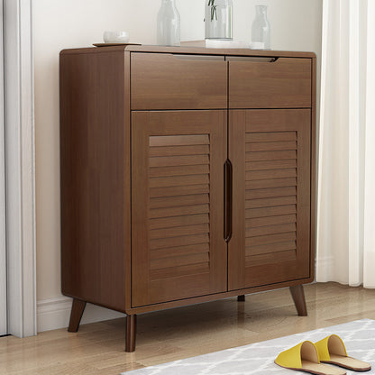 39.37" Tall 2 - Drawer Accent Cabinet Wood Storage Cabinet with 2 Doors Walnut Clearhalo 'Cabinets & Chests' 'cabinets_chests' 'furn' 'furn_cabinets_chests' 'Furniture' 'Living Room Furniture' 6348777