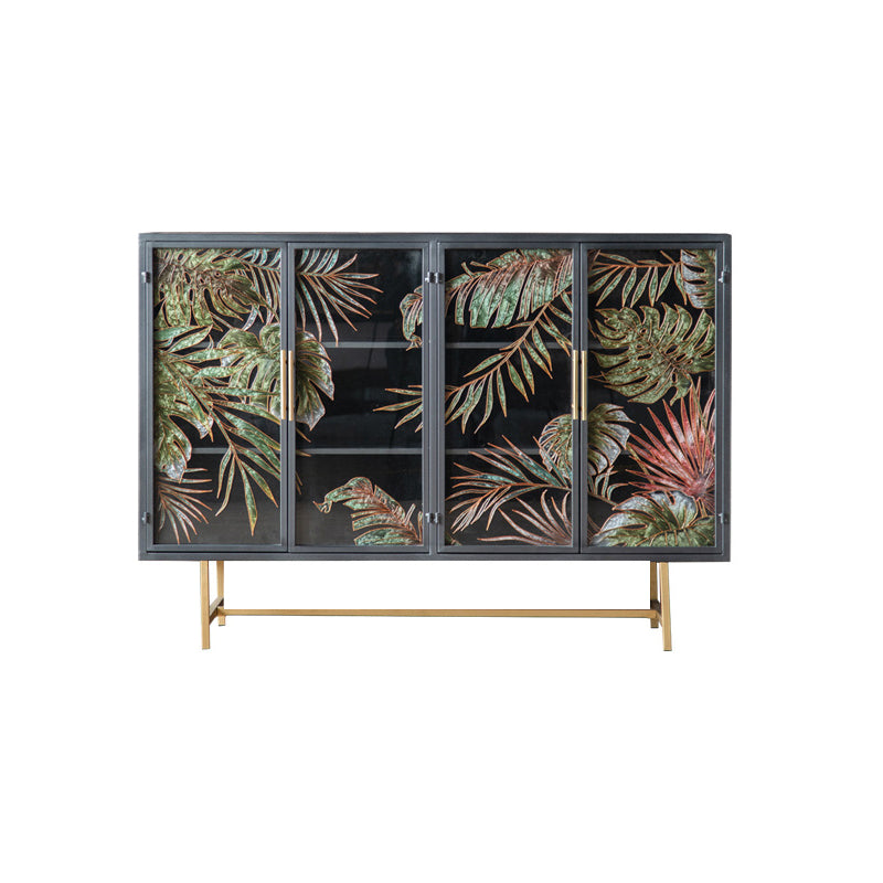 Iron 2/4 - Door Accent Cabinet Industrial Accent Cabinet with Wood Accents Clearhalo 'Cabinets & Chests' 'cabinets_chests' 'furn' 'furn_cabinets_chests' 'Furniture' 'Living Room Furniture' 6348789