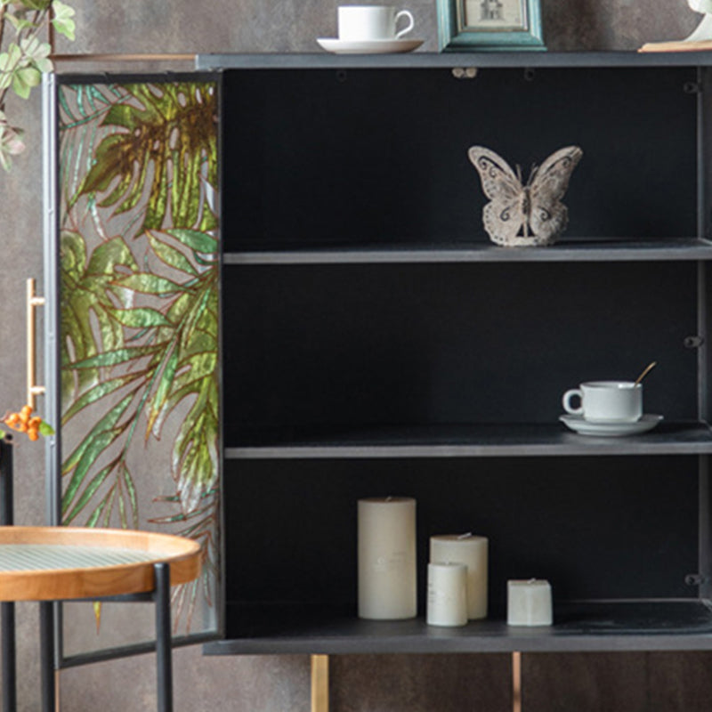 Iron 2/4 - Door Accent Cabinet Industrial Accent Cabinet with Wood Accents Clearhalo 'Cabinets & Chests' 'cabinets_chests' 'furn' 'furn_cabinets_chests' 'Furniture' 'Living Room Furniture' 6348791