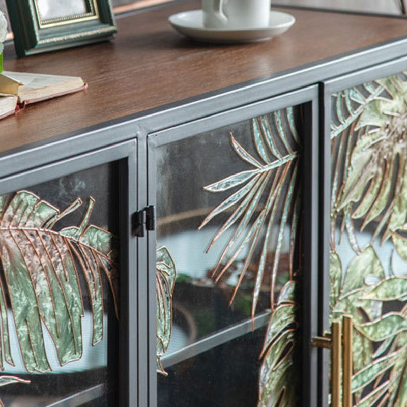 Iron 2/4 - Door Accent Cabinet Industrial Accent Cabinet with Wood Accents Clearhalo 'Cabinets & Chests' 'cabinets_chests' 'furn' 'furn_cabinets_chests' 'Furniture' 'Living Room Furniture' 6348792