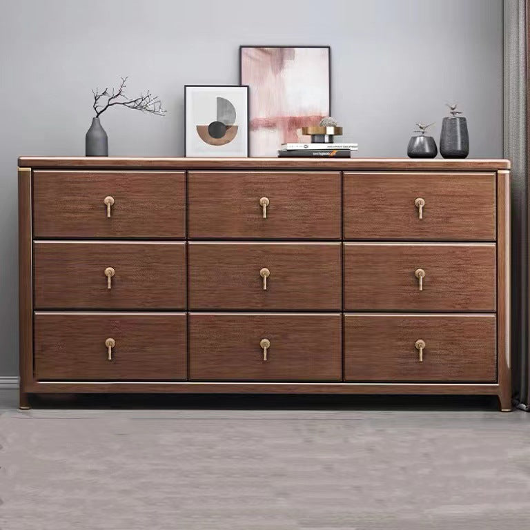 Mid Century Modern Chest Wood Rectangular Chest in Walnut Finish Clearhalo 'Cabinets & Chests' 'cabinets_chests' 'furn' 'furn_cabinets_chests' 'Furniture' 'Living Room Furniture' 6348800