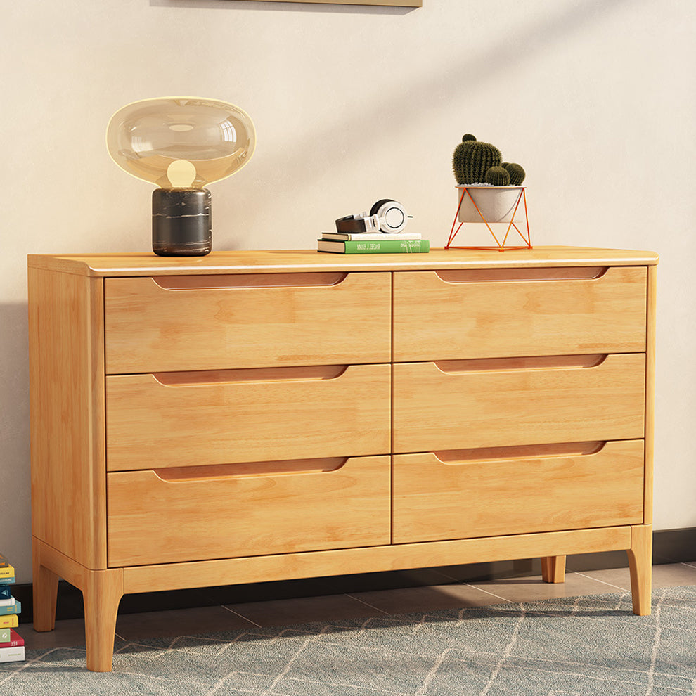 Rectangular Wood Chest Modern Style 5/6/7 - Drawer Accent Chest Natural 6 Clearhalo 'Cabinets & Chests' 'cabinets_chests' 'furn' 'furn_cabinets_chests' 'Furniture' 'Living Room Furniture' 6348835