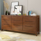 Mid-Century Modern Chest Rubberwood Squared Legs Grooves with Drawer Accent Chest Clearhalo 'Cabinets & Chests' 'cabinets_chests' 'furn' 'furn_cabinets_chests' 'Furniture' 'Living Room Furniture' 6348857
