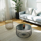 Mid-century Modern Iron Round Coffee Table, Frame Base Cocktail Table Clearhalo 'Coffee & Accent Tables' 'Coffee Tables' 'coffee_tables' 'furn' 'furn_coffee_tables' 'Furniture' 'Living Room Furniture' 6348876