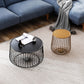 Mid-century Modern Iron Round Coffee Table, Frame Base Cocktail Table Clearhalo 'Coffee & Accent Tables' 'Coffee Tables' 'coffee_tables' 'furn' 'furn_coffee_tables' 'Furniture' 'Living Room Furniture' 6348878